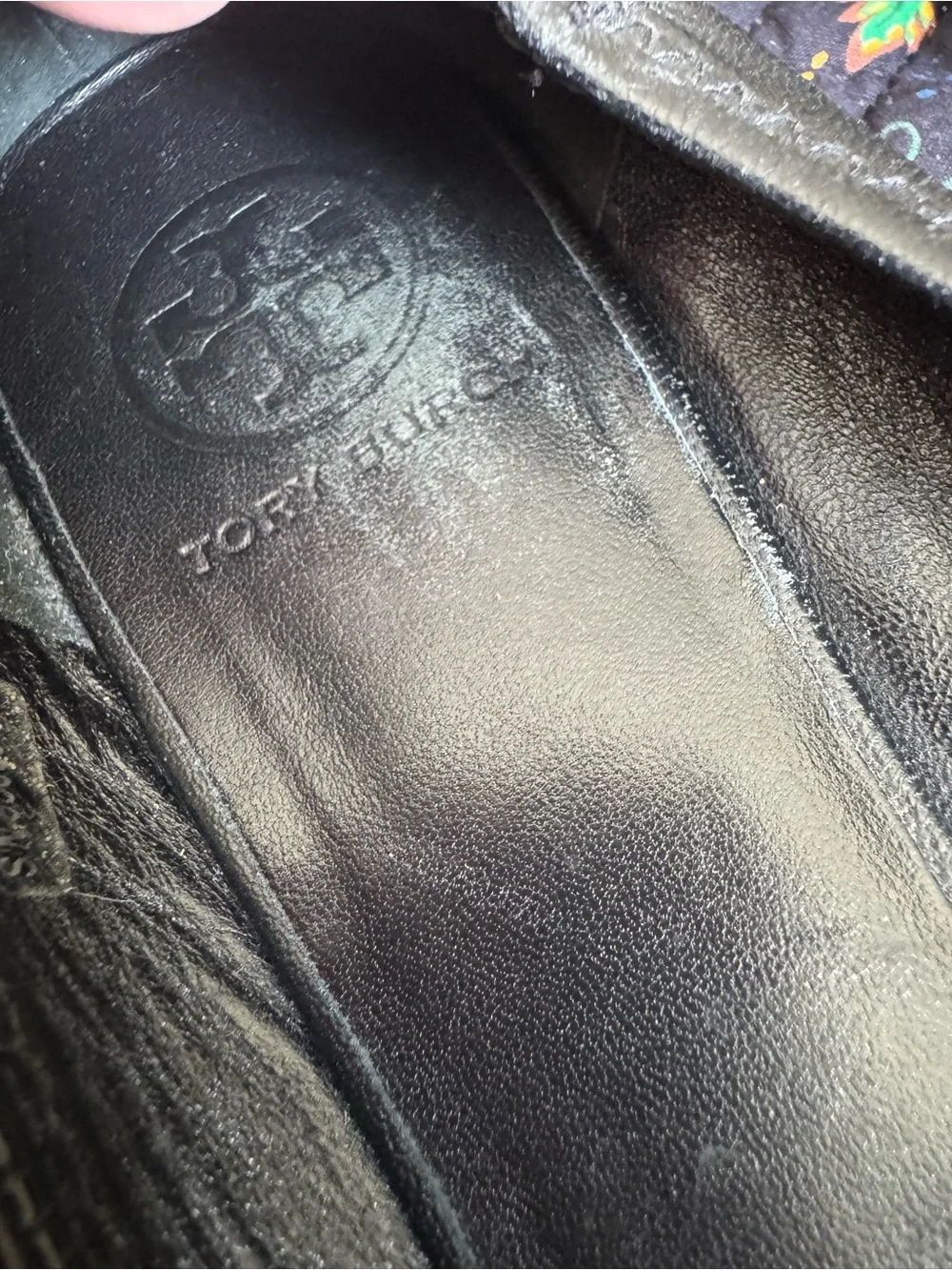 Tory Burch Leather Flat Black Ballet Shoe Women Size 9 M Made In Brazil Gold